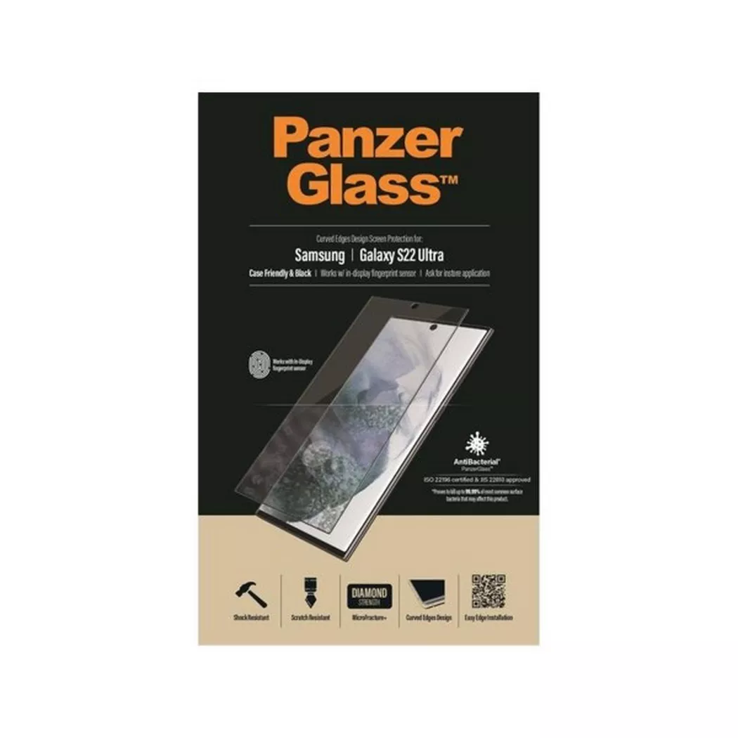 PanzerGlass Anti-Bacterial Case Friendly Screenprotector voor de Samsung Galaxy S22 Ultra