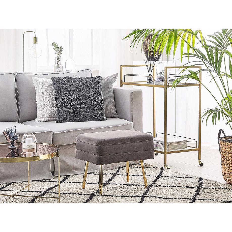 Beliani Truhenbank aus Samtstoff Modern ODESSA  