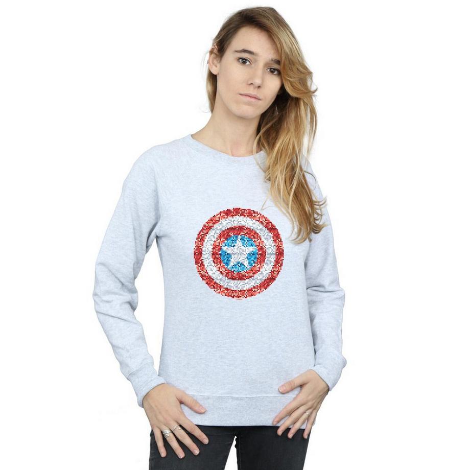 MARVEL Captain America Pailletten Schild Sweatshirt  