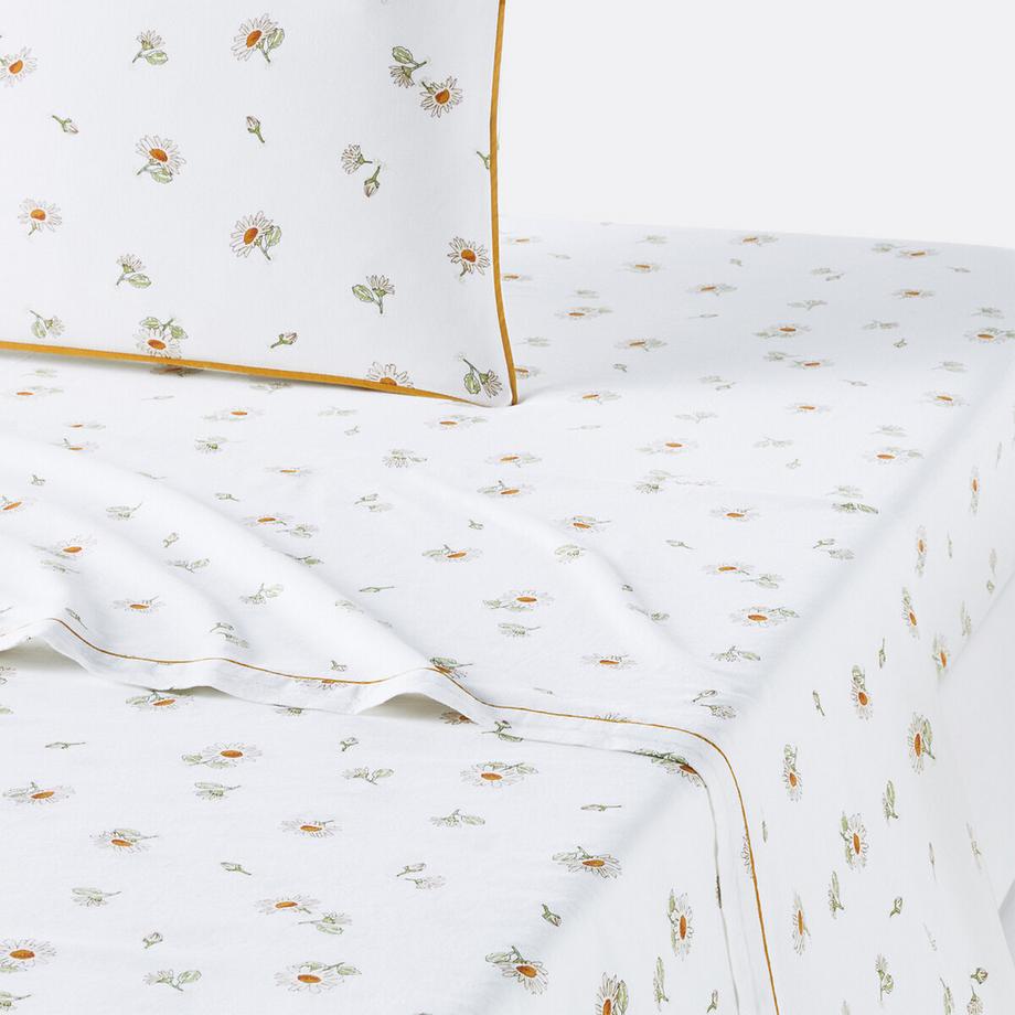 Drap plat coton lavé