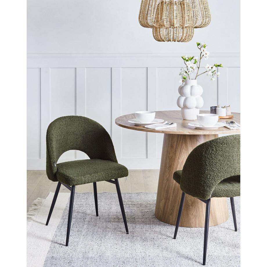 Beliani Lot de 2 chaises de salle à manger en Bouclé  ONAGA  