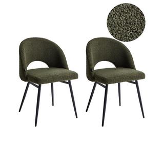 Beliani Esszimmerstuhl 2er Set aus Bouclé Modern ONAGA  