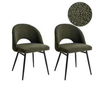 Esszimmerstuhl 2er Set aus Bouclé Modern ONAGA