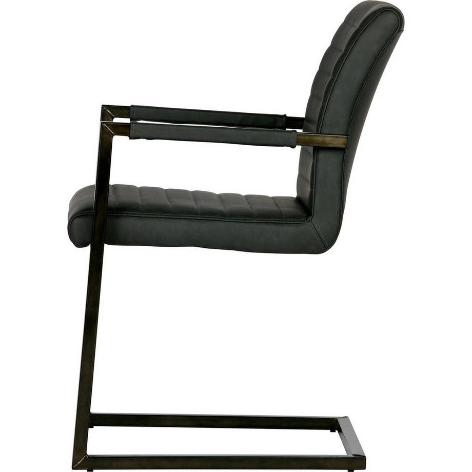 mutoni Armlehn Freischwingerstuhl Bas Anthrazit  