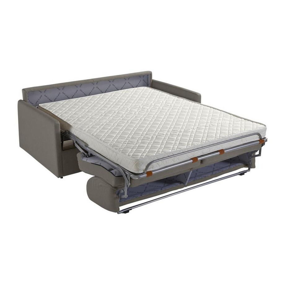 Vente-unique Canapé 4 places conible express en tissu CALIFE clair CouchageMatelas  