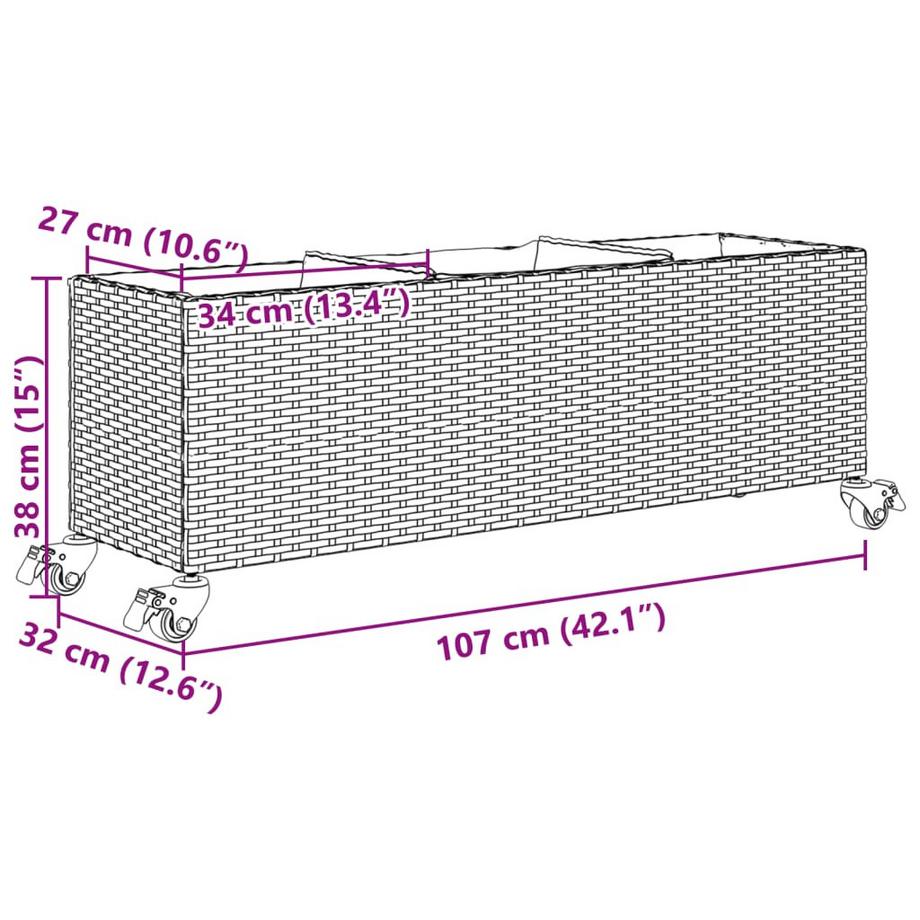 VidaXL Jardinière rotin synthétique  
