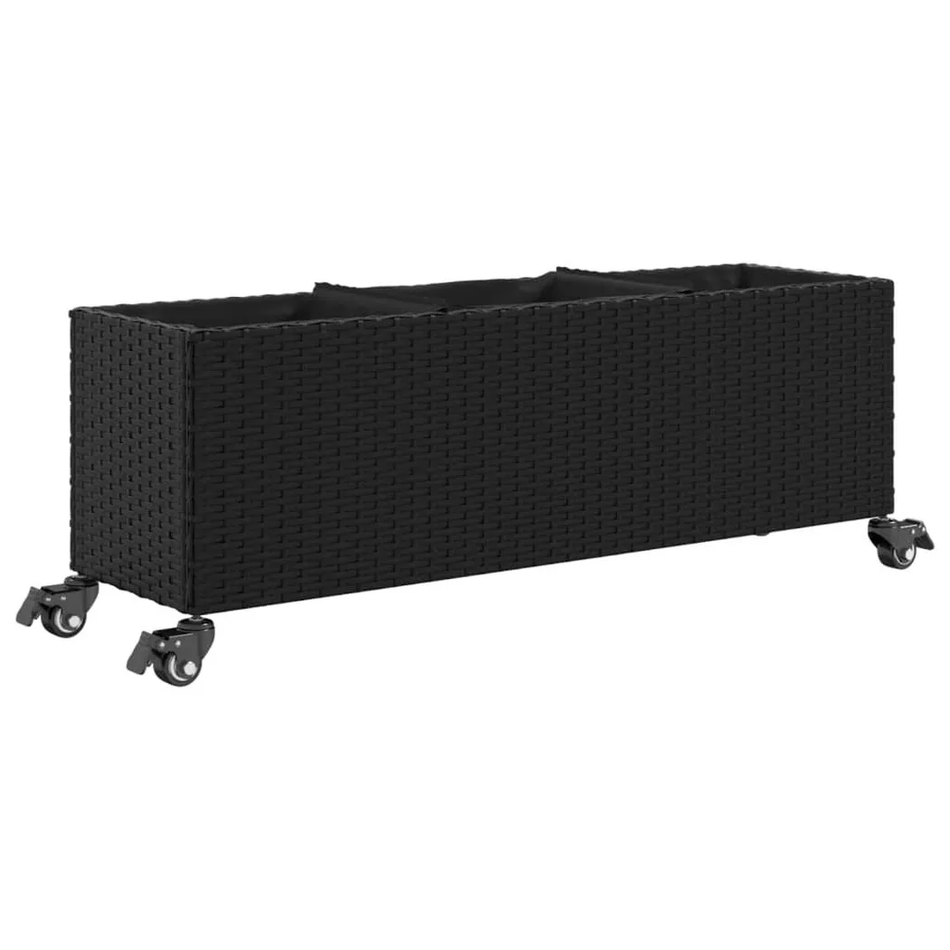 VidaXL - Jardinière rotin synthétique, One Size, Noir
