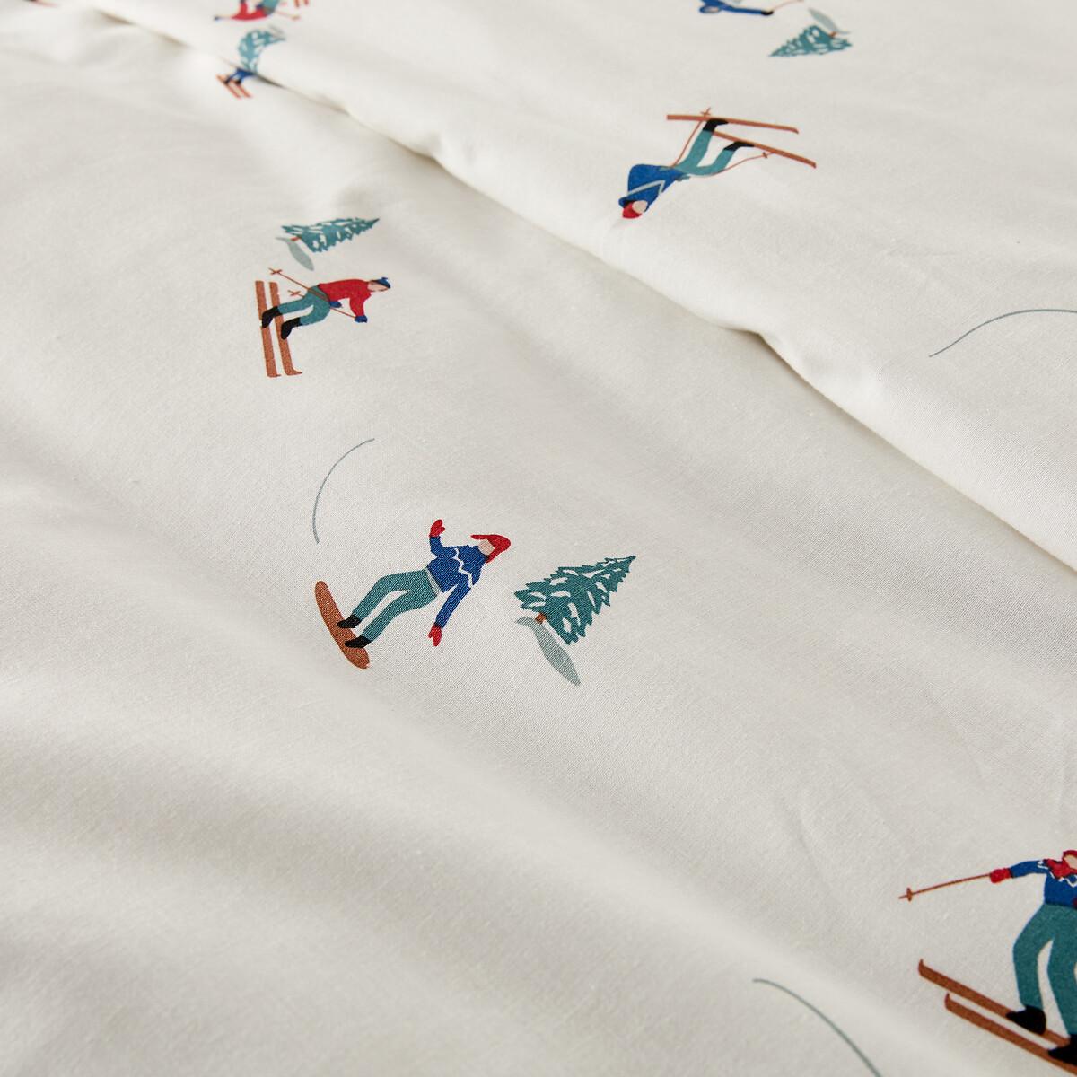 La Redoute Intérieurs Bettwäscheset Skifahrer Print 30% Recycelte Baumwolle  