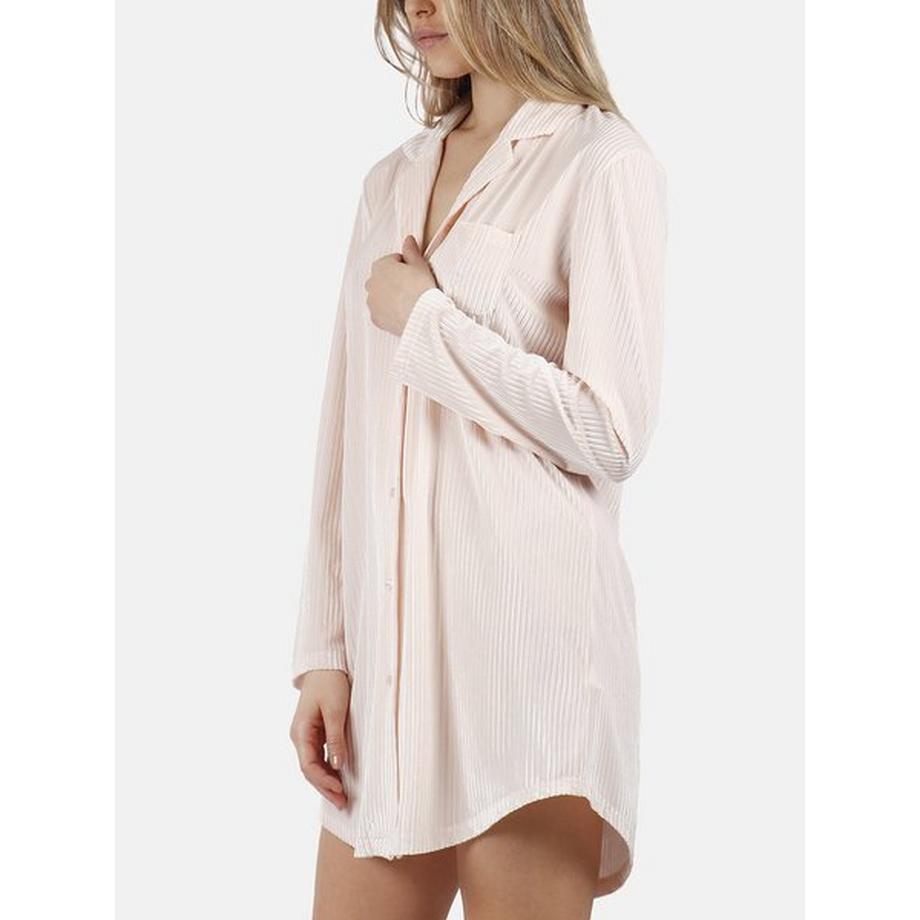 Admas Elegant Stripes Langarm Nachthemd  