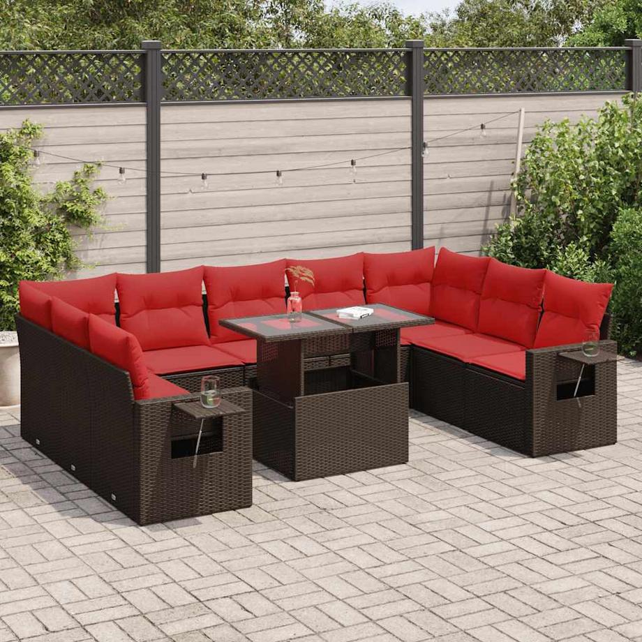 VidaXL Ensemble de canapés de jardin rotin synthétique  