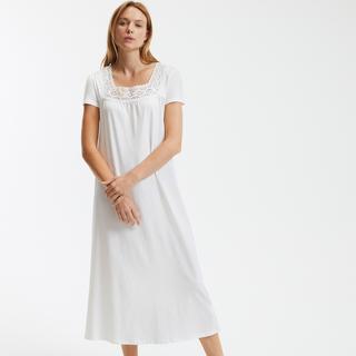 La Redoute Collections  Chemise de nuit dentelle et coton peigné 