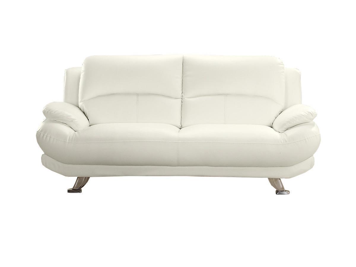 Vente-unique Sofa 3Sitzer MUSKO Elfenbeinfarben  