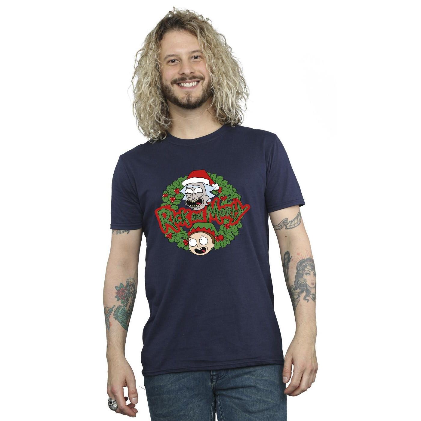 Rick And Morty  Tshirt CHRISTMAS WREATH 