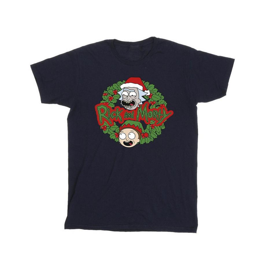Rick And Morty Rick and Morty T-Shirt Couronne de Noël  