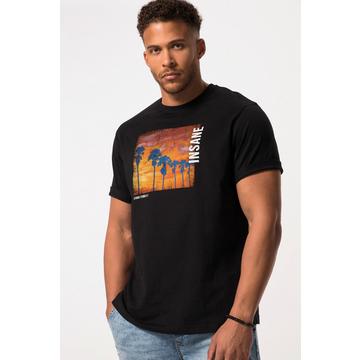 T-shirt STHUGE con stampa, scollo a girocollo e mezze maniche nero