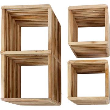 Wandregal Rib Teak (3er-Set)