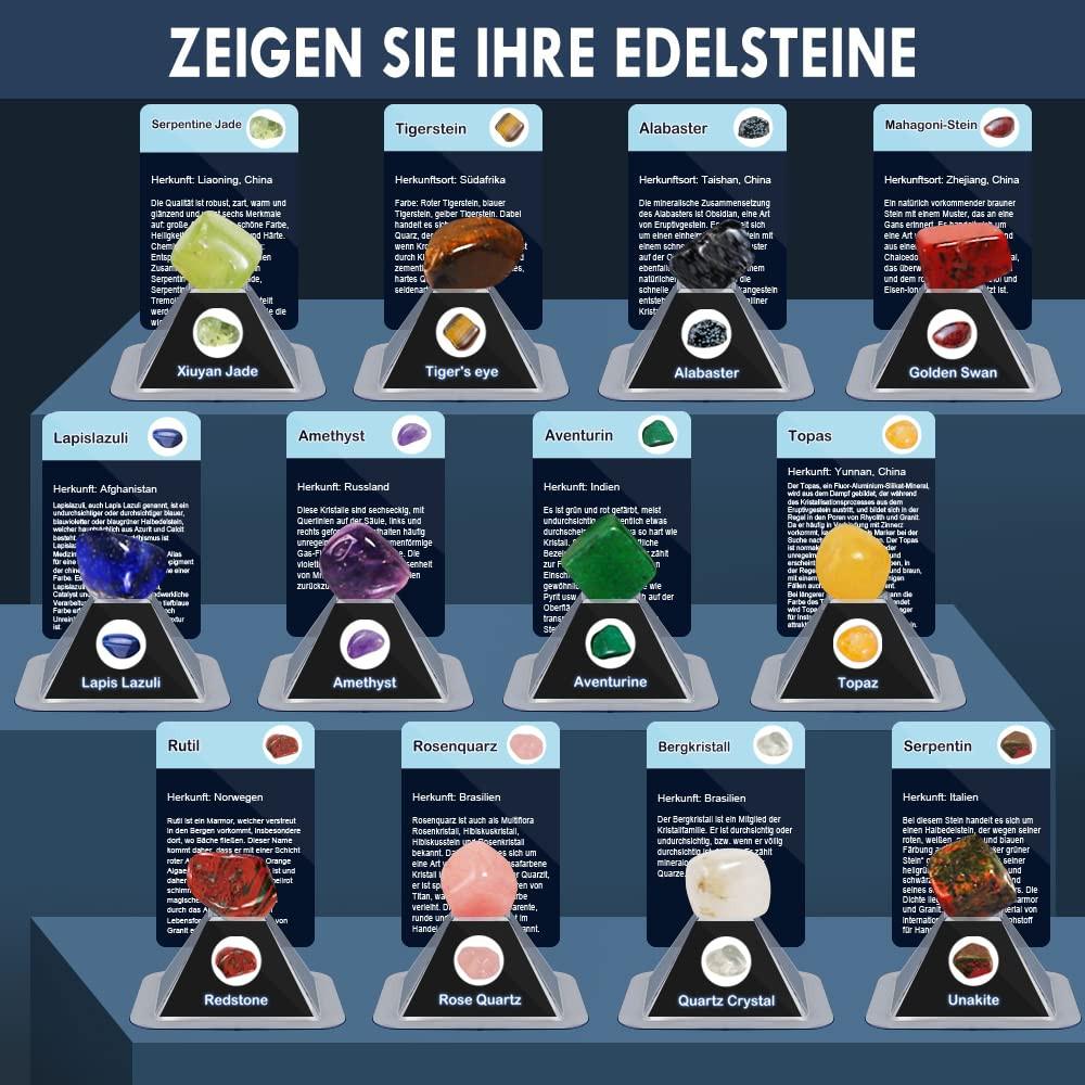 Activity-board  Ausgrabungsset für Kinder, Edelstein-Ausgrabungsset mit 12 Geologiesteinen 