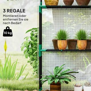 Northio Serre avec porte roulante, fenêtres, étagères, serre en feuille d'acier résistante à l'hiver, serre pour balcon, jardin, abri à tomates 143 x 74 x 190 cm, serre à tomates pour tomates, légumes, blanc  