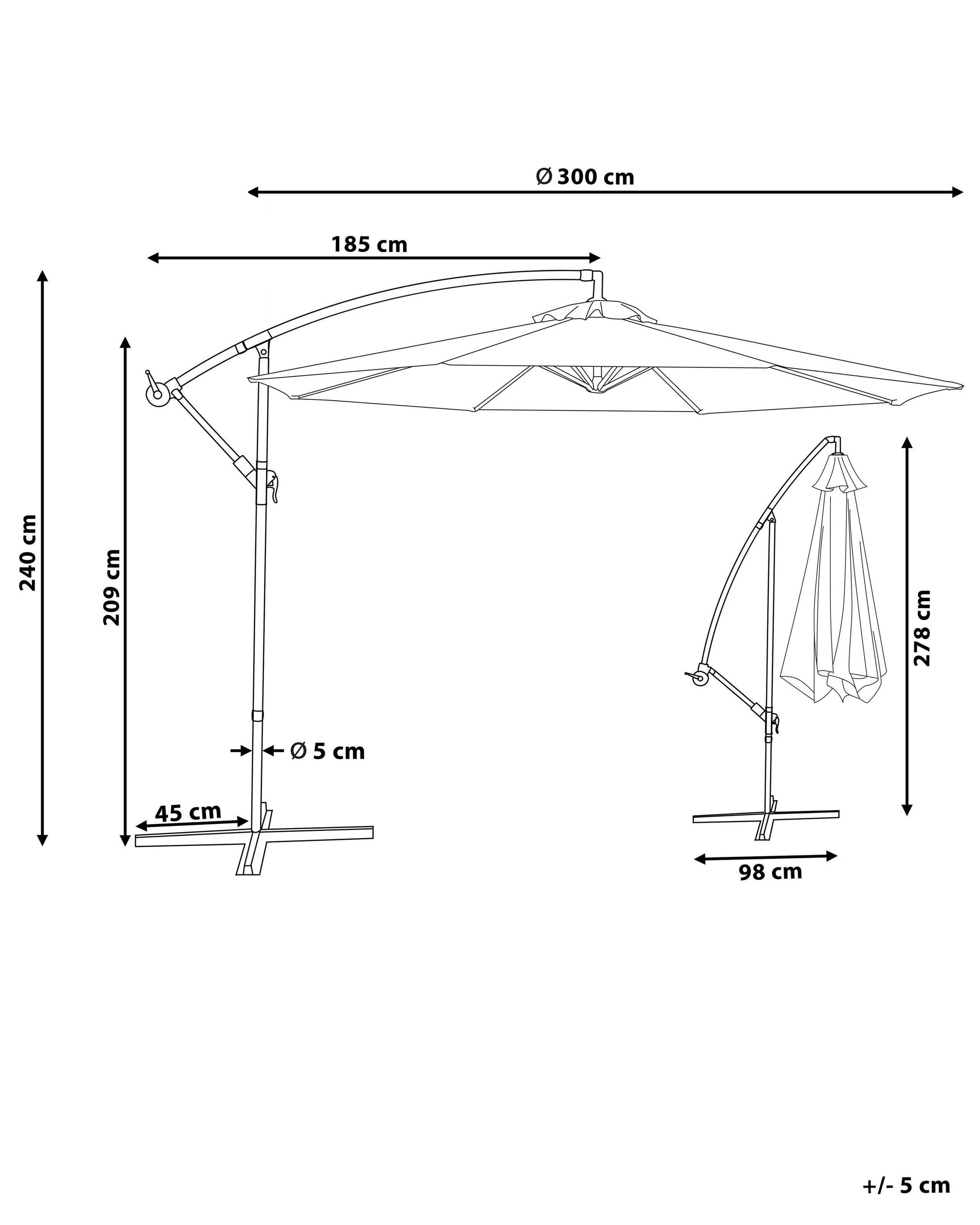 Beliani Ampelschirm aus Polyester RAVENNA  