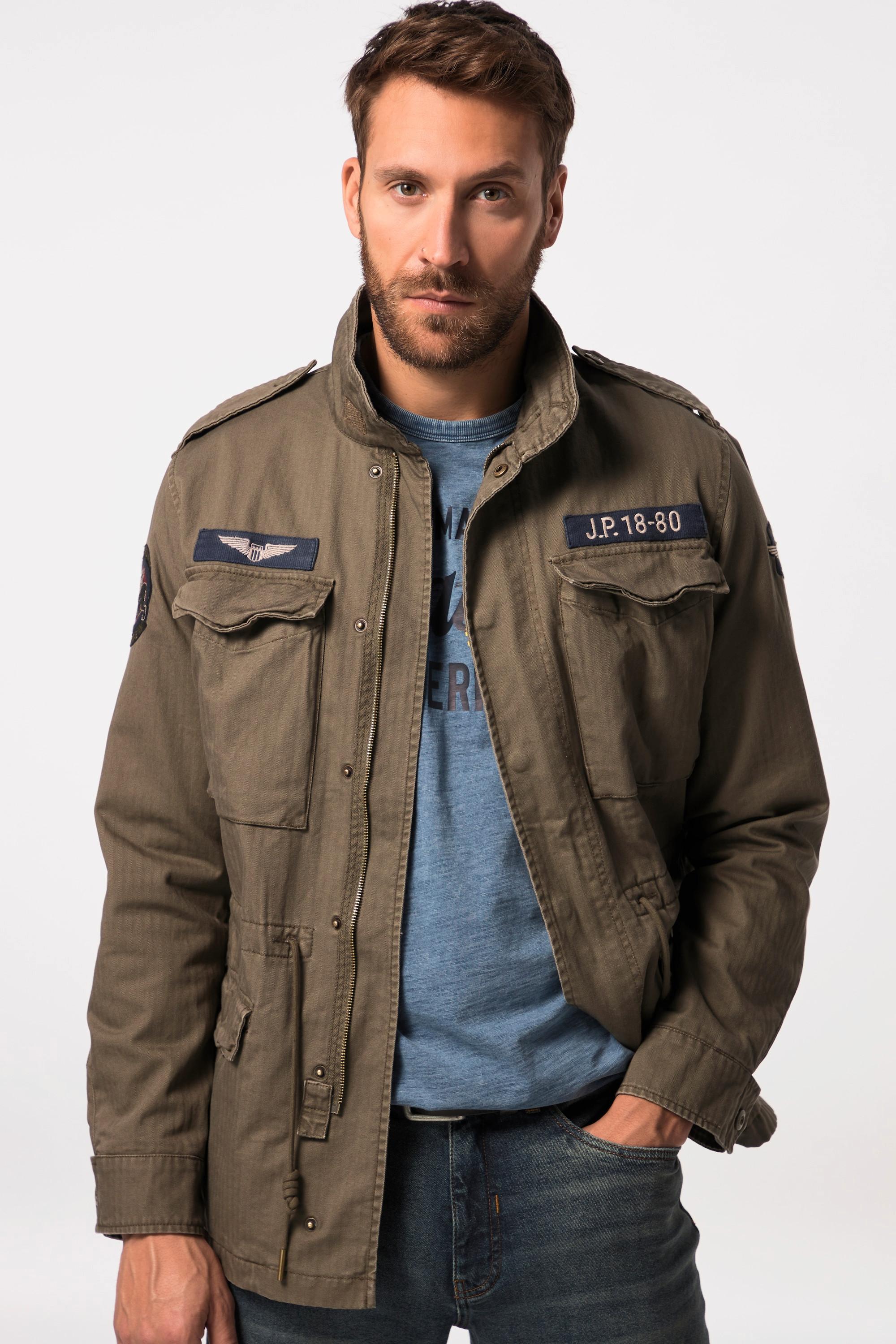 JP1880 Fieldjacket Baumwolljacke Badges Vintage Look  
