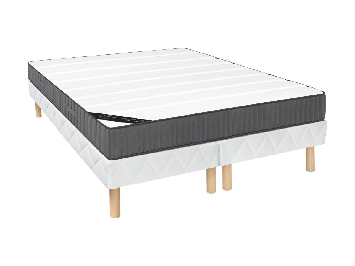 Vente-unique Ensemble 180 x 200 cm sommier + matelas ressorts ensachés 7 zones et mousse haute résilience ép.26cm - AUDACE de PALACIO  