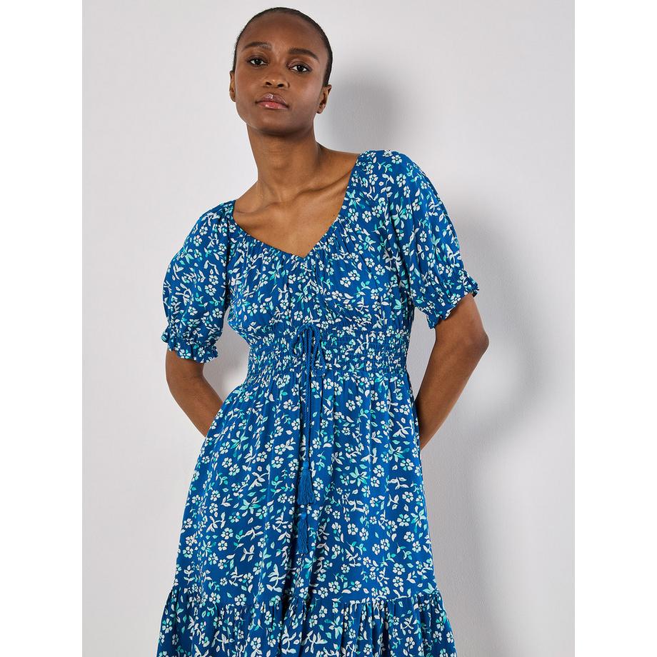 APRICOT Sarasa Blumen Bardot Ausschnitt Minikleid  
