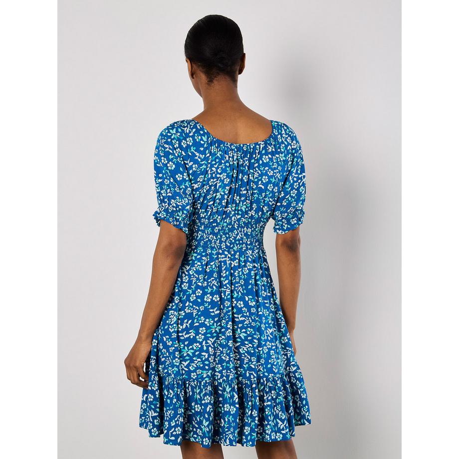 APRICOT Sarasa Blumen Bardot Ausschnitt Minikleid  