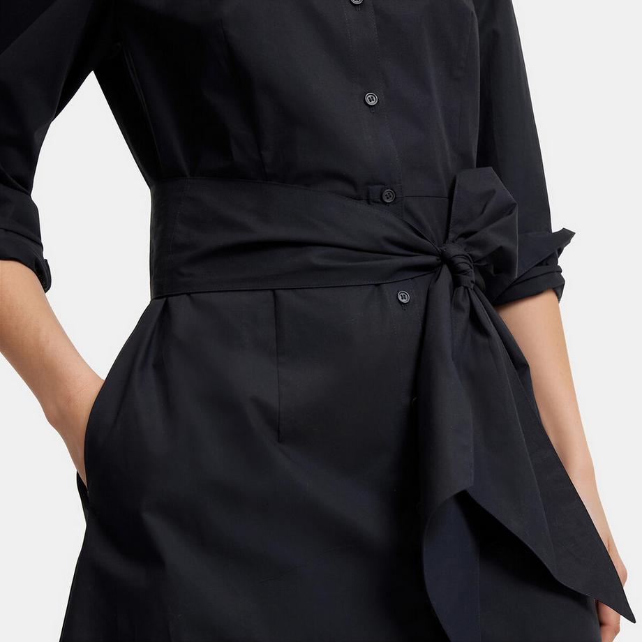 La Redoute Collections Robe chemise midi à manches longues et ceinture à nouer  