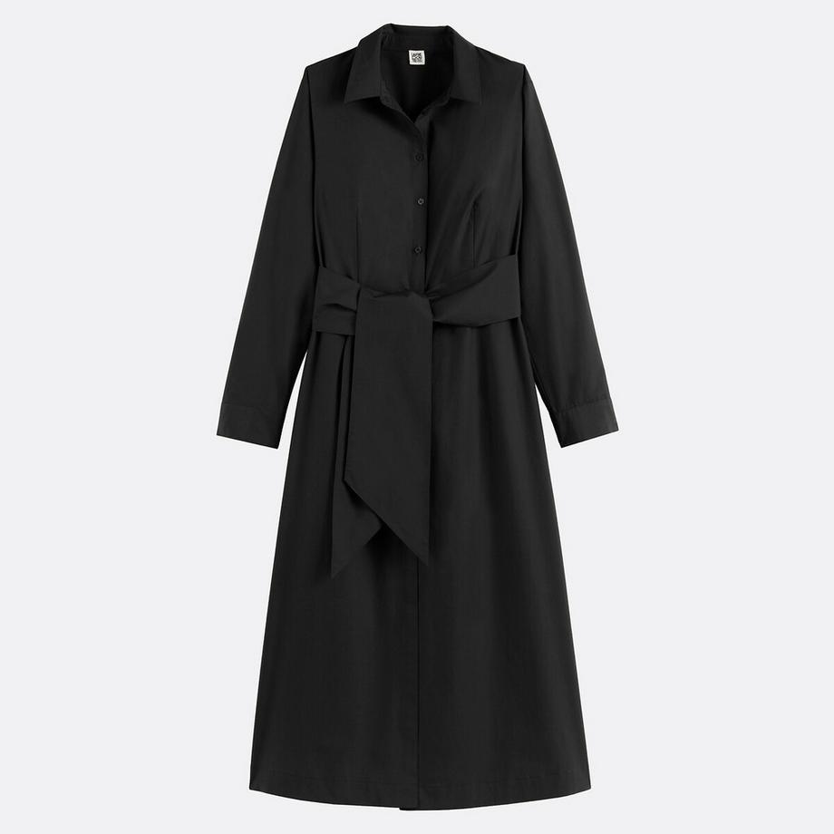 La Redoute Collections Robe chemise midi à manches longues et ceinture à nouer  