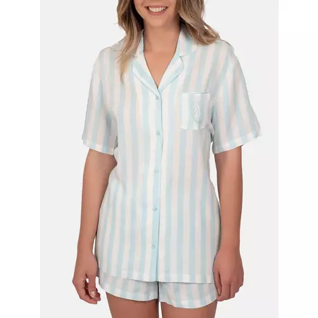 Admas  Camicia pigiama corta Classic Stripes blu Blu