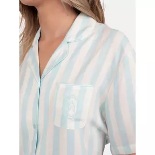 Admas  Pyjama chemise short Classic Stripes Bleu