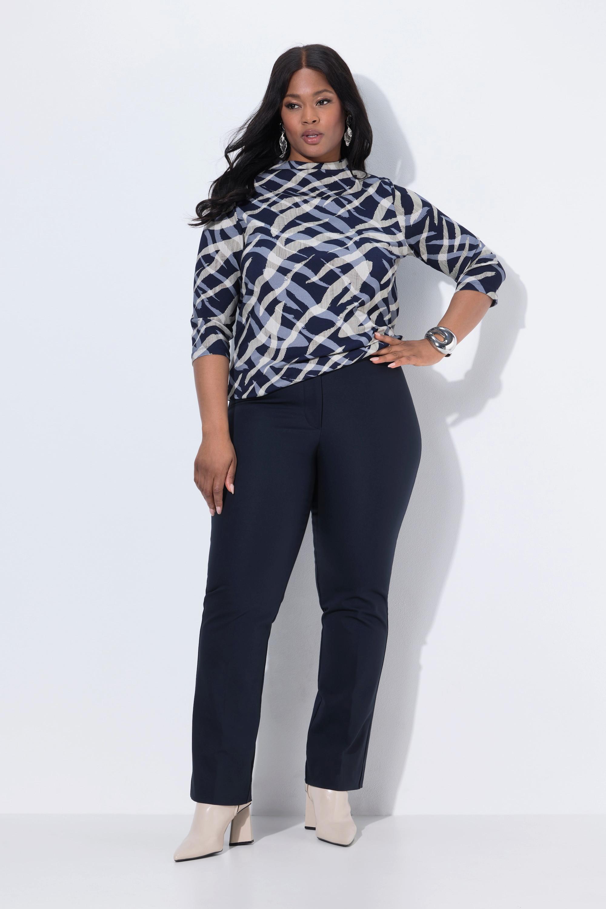 Ulla Popken Rose Jambe Droite Ceinture Confort Stretch Pantalon  