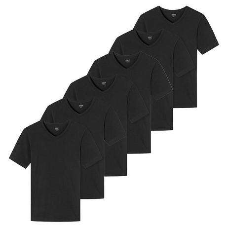 Uncover by Schiesser 6er Pack Basic Kurzarm V-Ausschnitt Unterhemd  