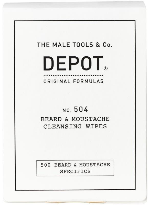 Image of DEPOT No. 504 Beard & Moustache Cleansing Wipes - 12 Pezzi