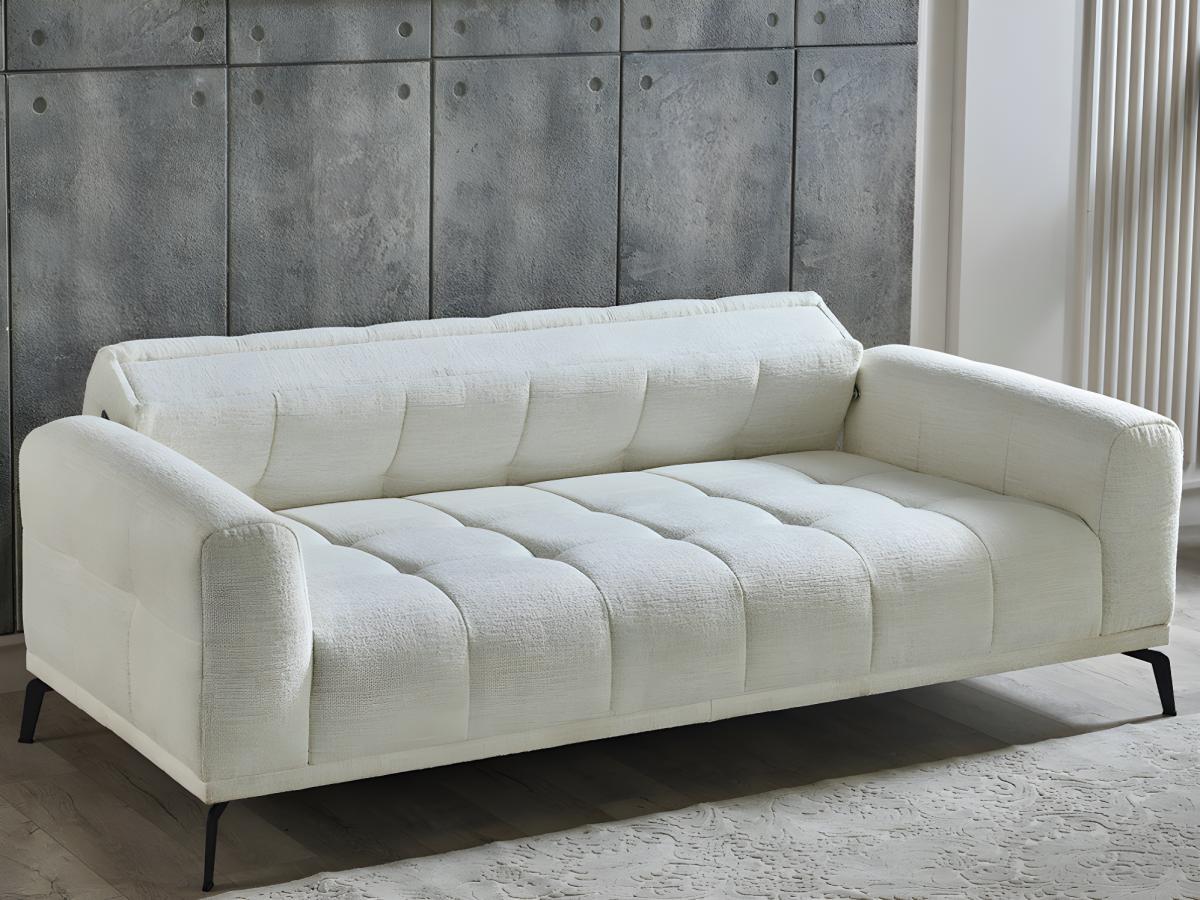 PASCAL MORABITO Sofa 3-Sitzer - melierter Stoff - Weiß - RICADI von Pascal Morabito  