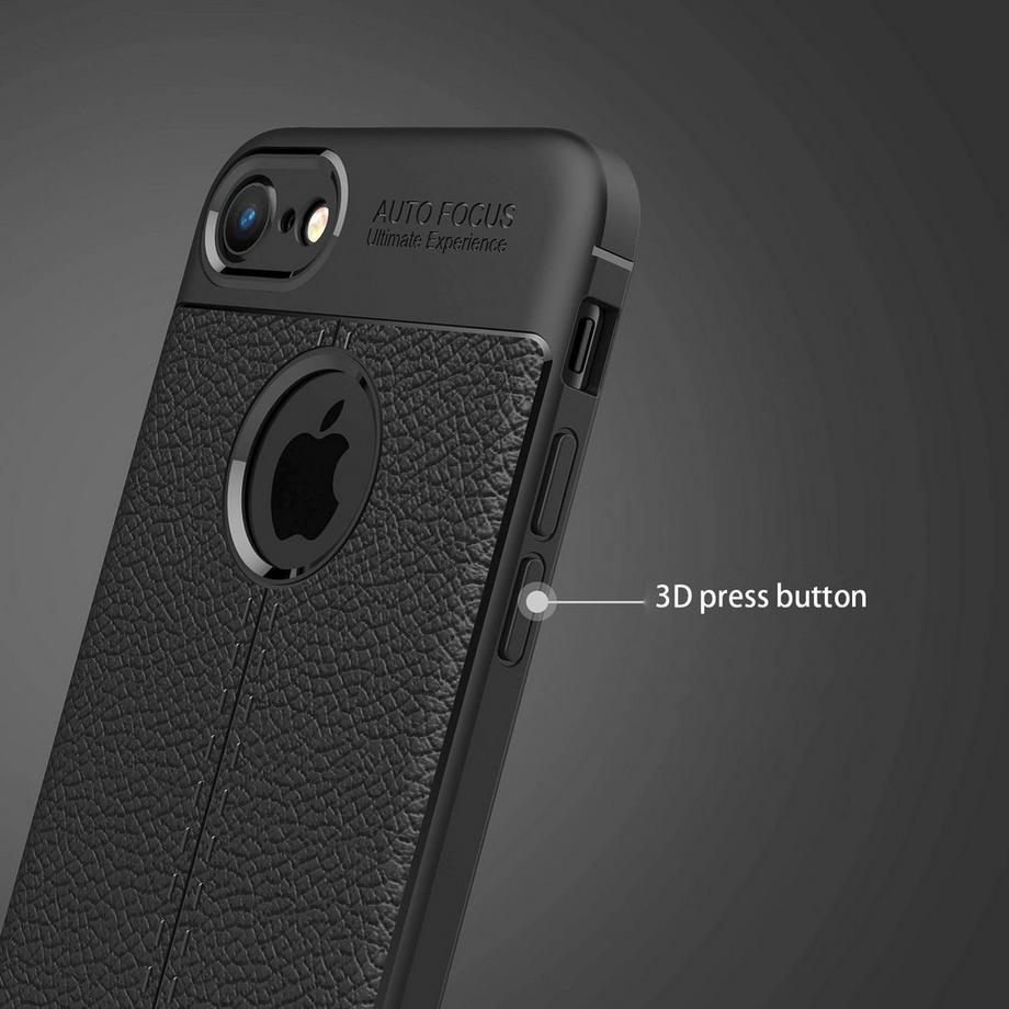 Cadorabo  Hülle für Apple iPhone 7  7S  8  SE 2020 TPU Silikon mit Kunstleder-Applikation 