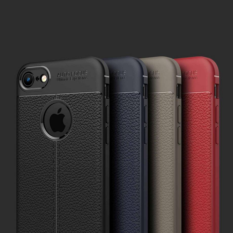 Cadorabo  Hülle für Apple iPhone 7  7S  8  SE 2020 TPU Silikon mit Kunstleder-Applikation 