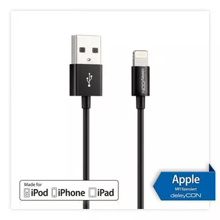 deleyCON  deleyCON USB - Lightning 0,15 m Schwarz 