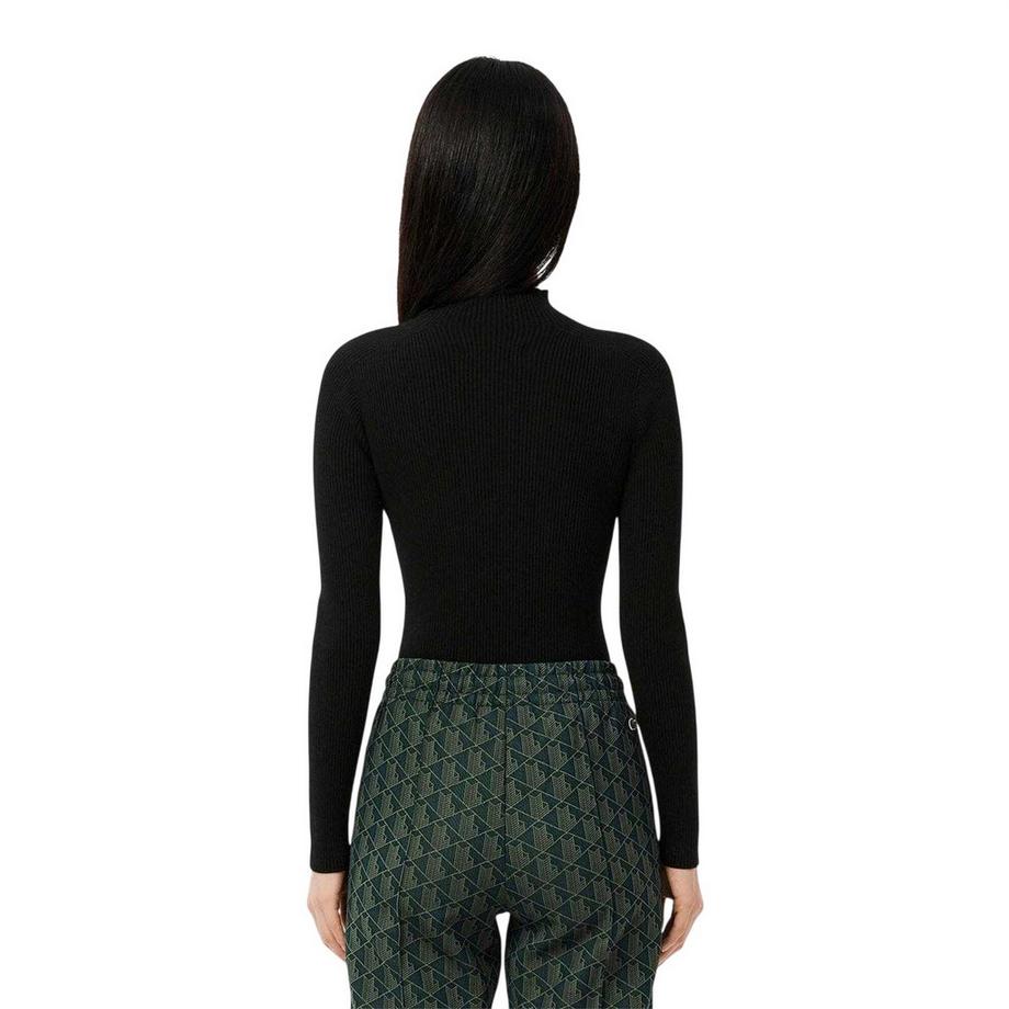 LACOSTE Top in Maglione a Coste con Logo  