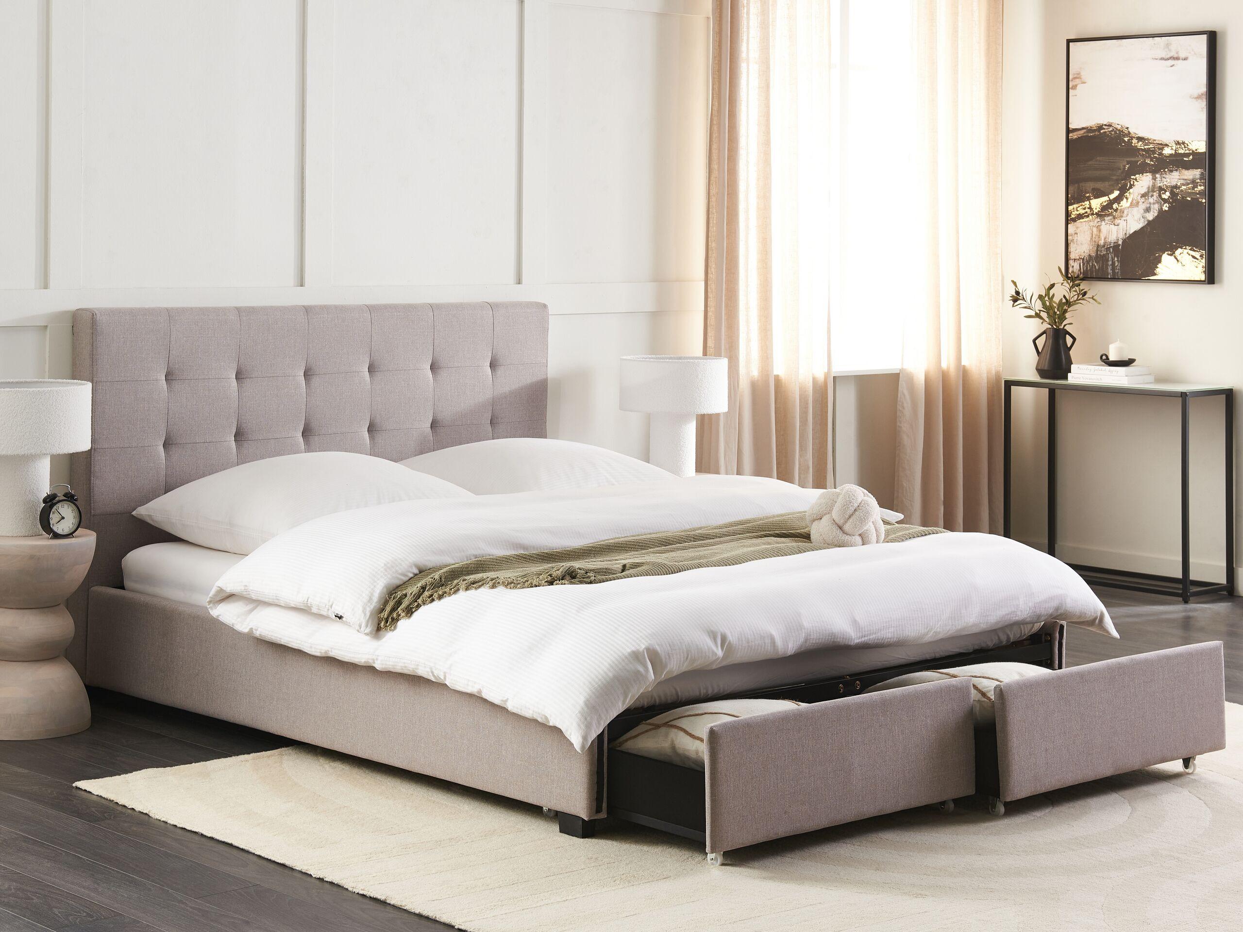 Beliani Letto contenitore en Poliestere Glamour ROCHELLE  