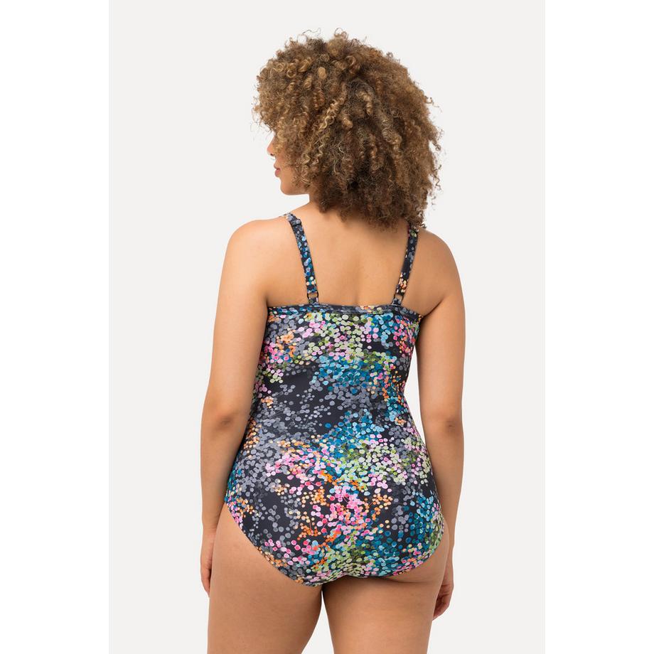 Ulla Popken Badeanzug Punktmuster Wickeloptik Softcups Recycelt  