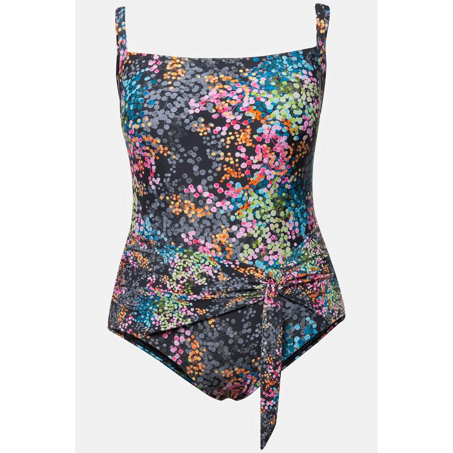 Ulla Popken Badeanzug Punktmuster Wickeloptik Softcups Recycelt  