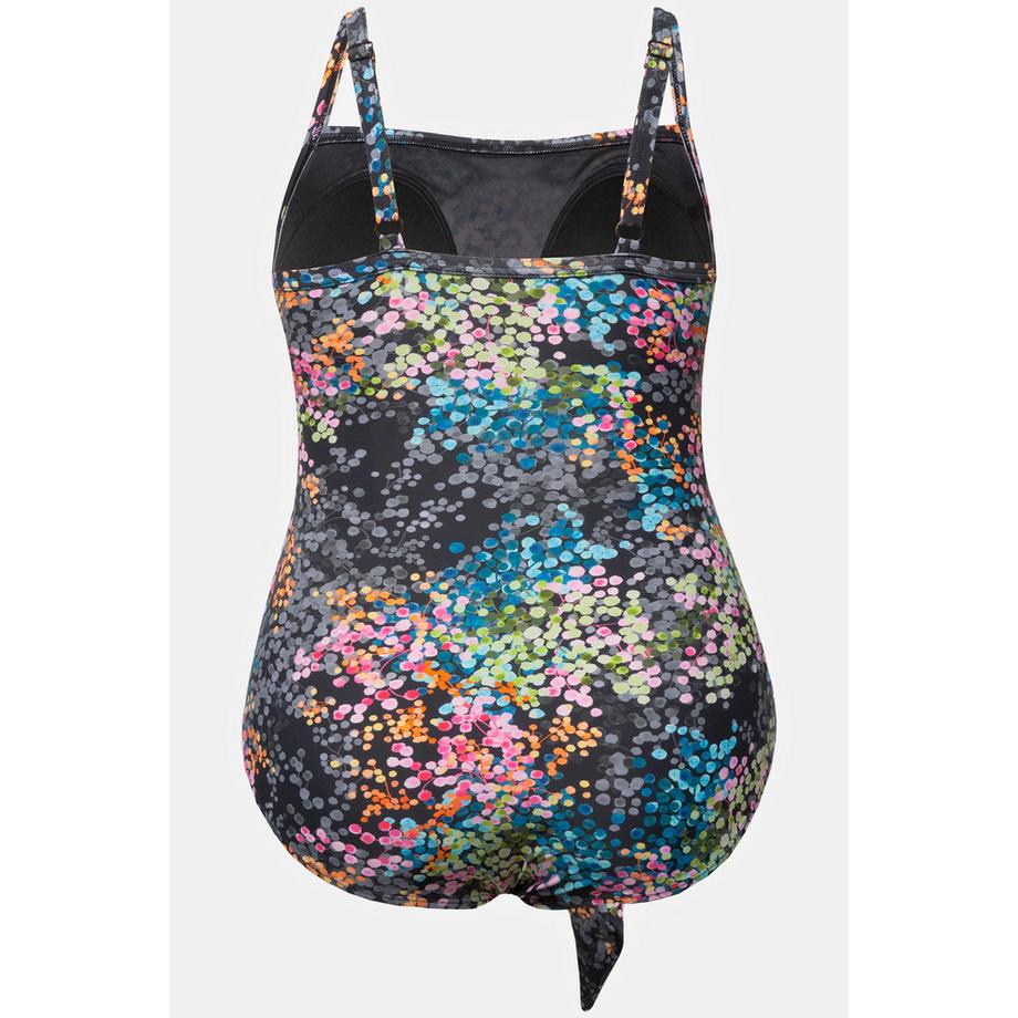 Ulla Popken Badeanzug Punktmuster Wickeloptik Softcups Recycelt  