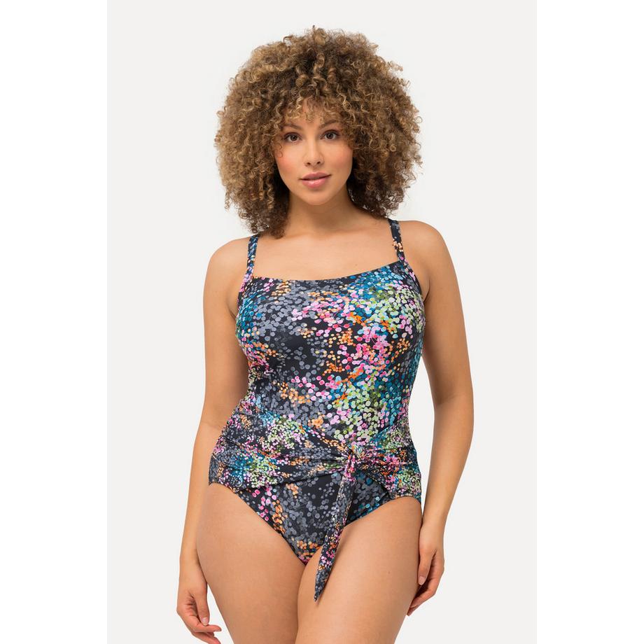 Ulla Popken Badeanzug Punktmuster Wickeloptik Softcups Recycelt  