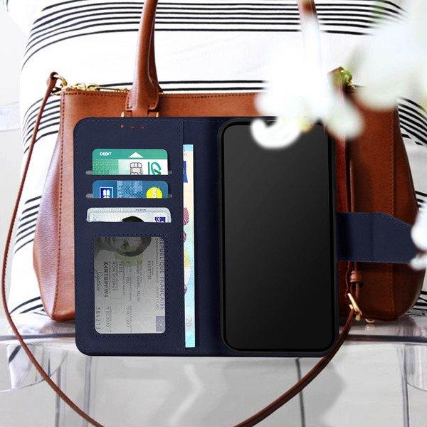 Avizar  Etui Folio Cuir iPhone 14 Plus Bleu 