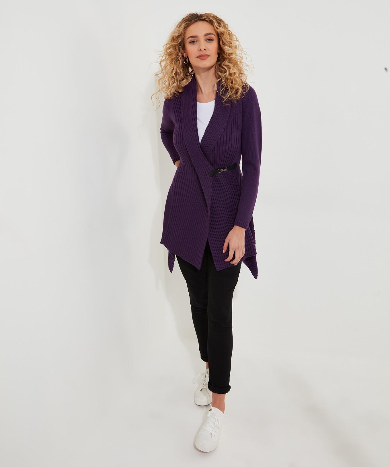 Joe Browns  Asymmetrische Strickjacke mit Schalkragen und Schnalle 