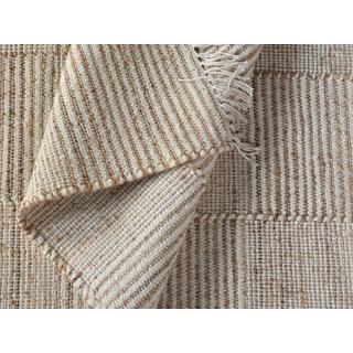 Vente-unique  Tapis en jute et laine fait à la main - 200 x 290 cm - 1200g/m2 - Naturel - TAKORADI 