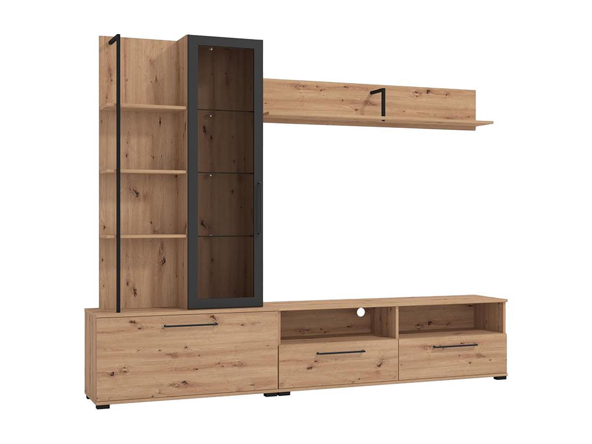 Vente-unique TVWand mit Stauraum DUBLIN Eiche  