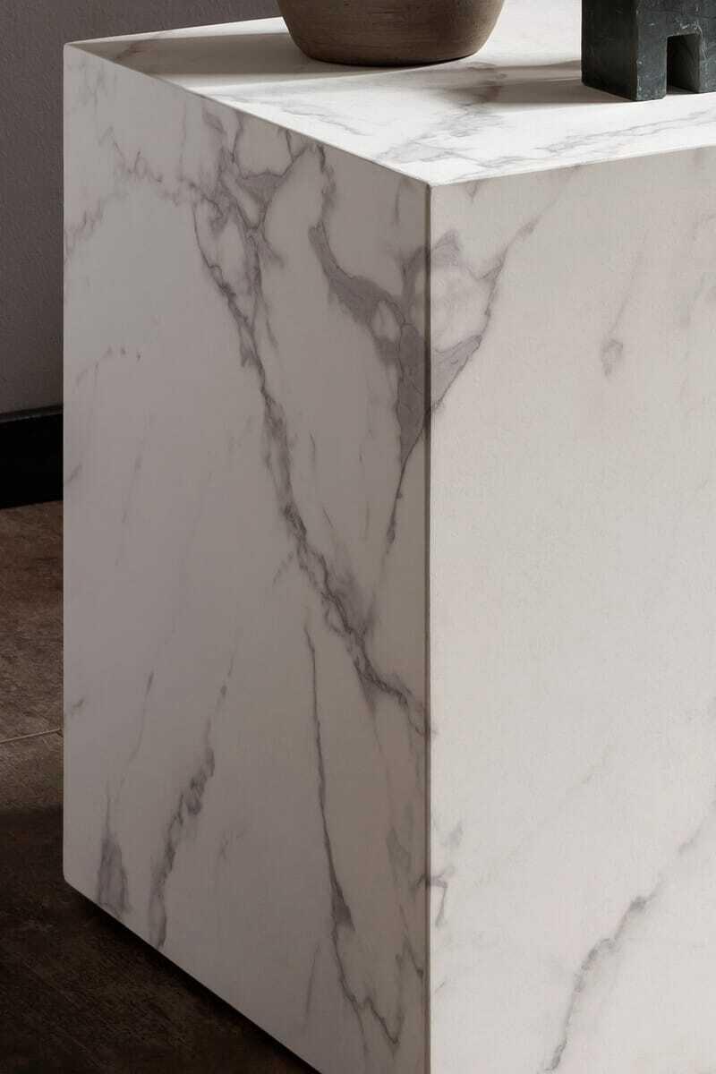 mutoni Tavolino in marmo bianco 45x45  