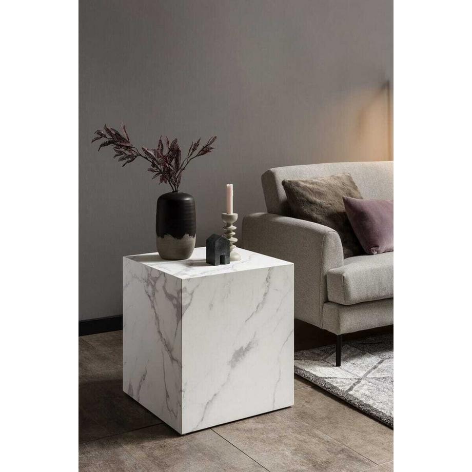 mutoni Tavolino in marmo bianco 45x45  